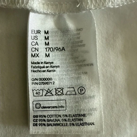 H&M Cropped Camisole Top White Basic Size M - Picture 6 of 6